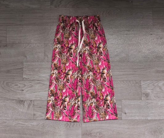 10.3 Preorder P1266 Baby Girls Hot Pink Camo Wide Leg Pants