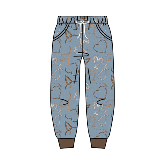 10.17 P1292 Preorder Kids  Boys Weastern Heart Jogger