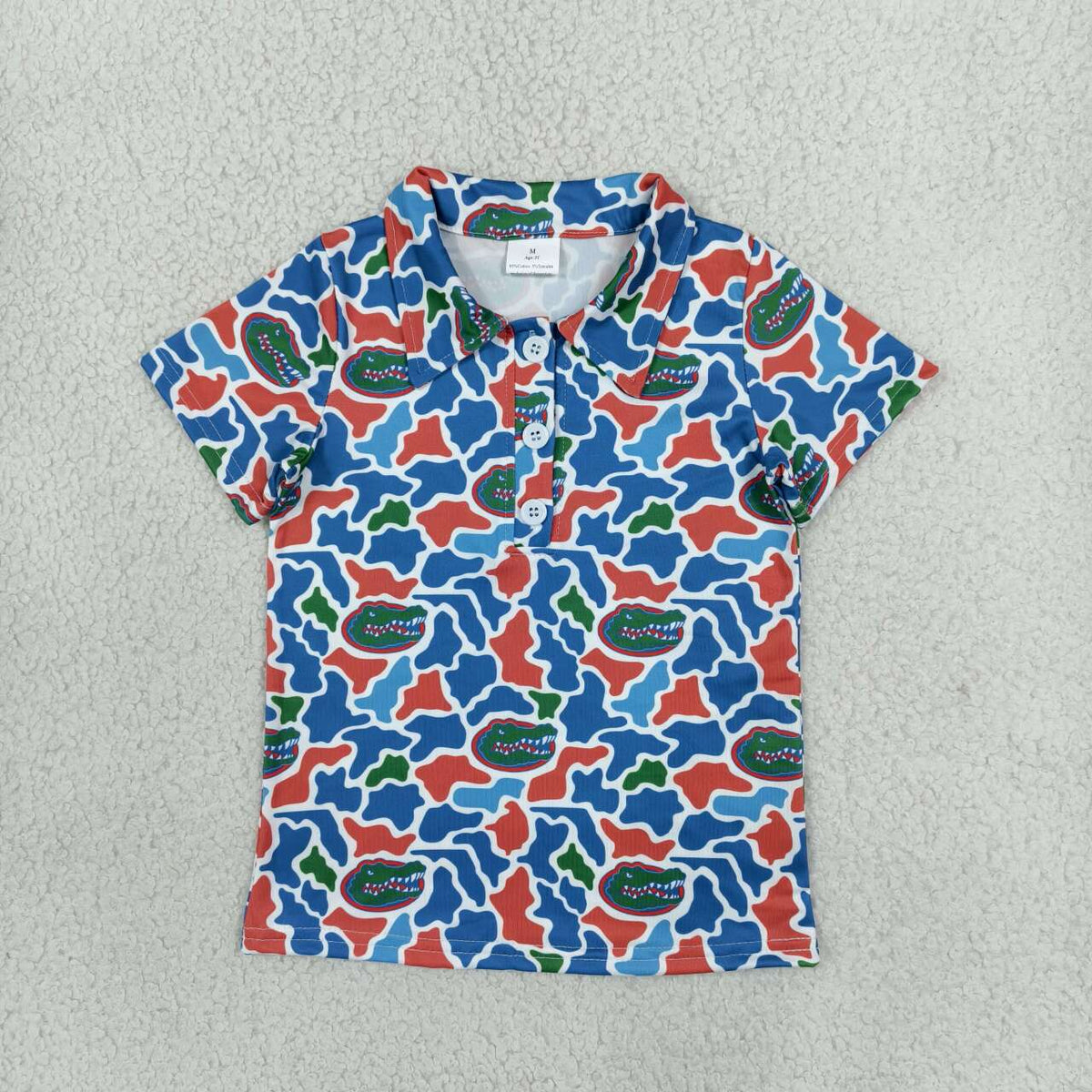 8 Colors Teams Logo Camo Print Boys Short Sleeve Polo Shirts Top Brothers Wear