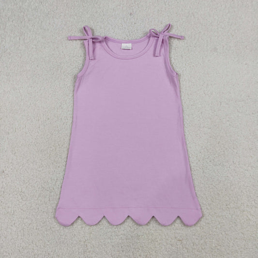 GSD3706 Baby Girls Violet Sleeveless Scalloped Dress