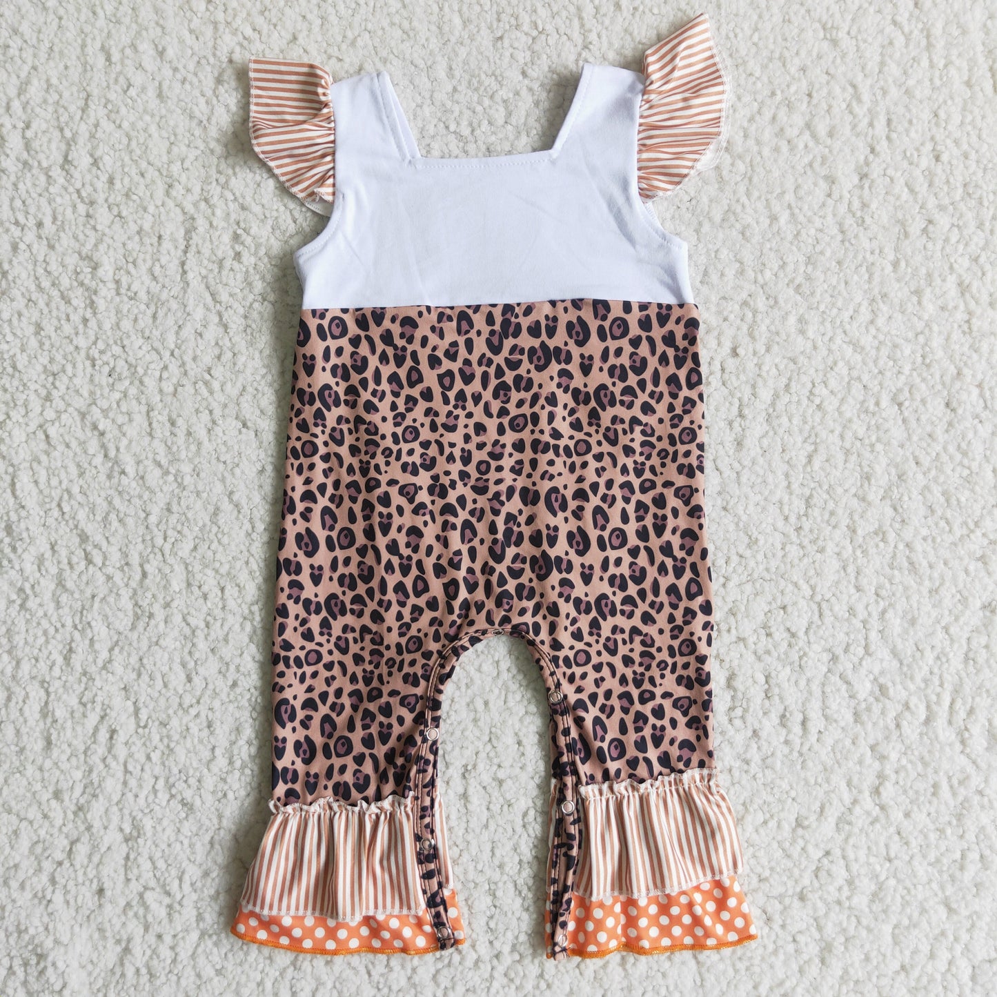 Baby girls pumpkin embroideried romper      D1-15