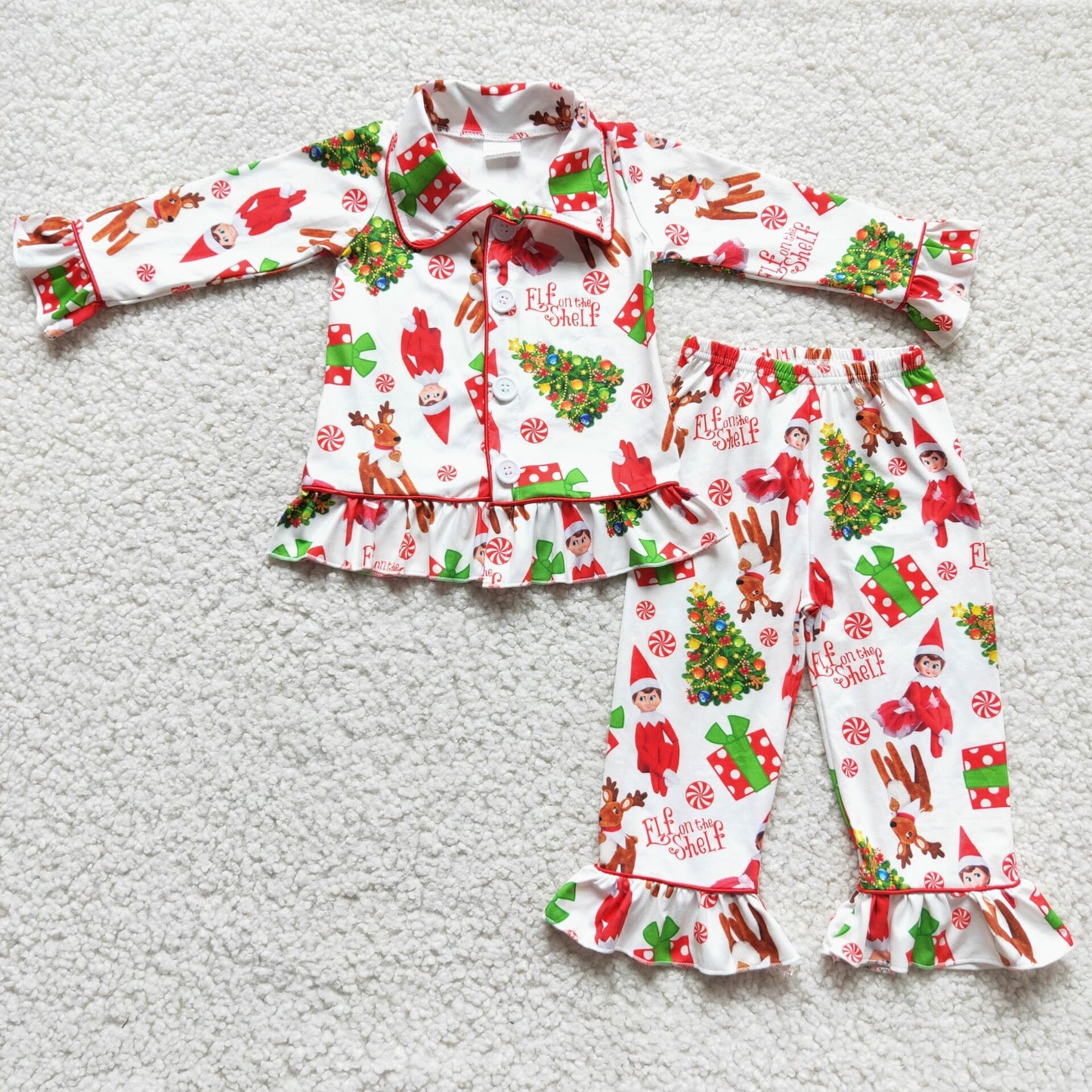 Girls long sleeve Christmas pajamas    6 C8-38