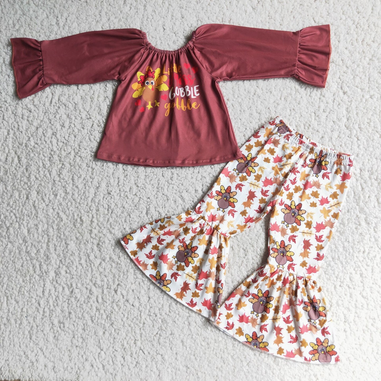 Long sleeve bell bottom pants Thanksgiving outfits   6 C8-19