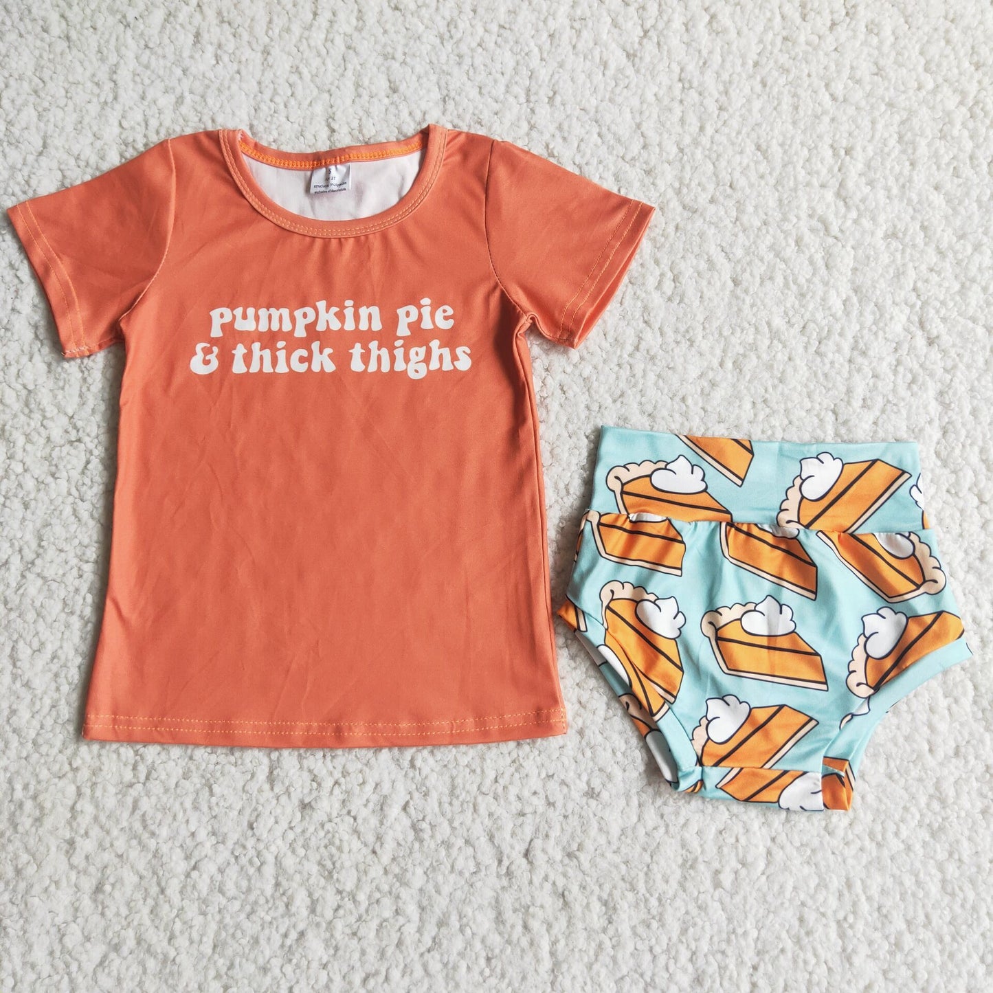 Short sleeve shirt bummie pumpkin outfits   C1-7