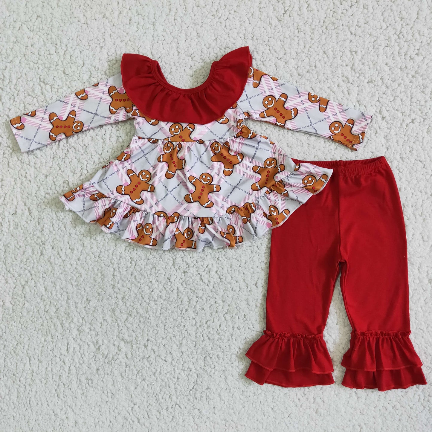 (Promotion) Long sleeve ruffles pants Christmas outfits   6 B8-5