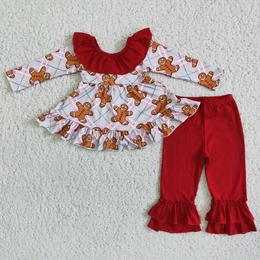 (Promotion) Long sleeve ruffles pants Christmas outfits   6 B8-5