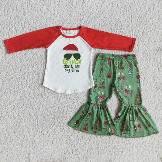 Long sleeve bell bottom pants Christmas outfits