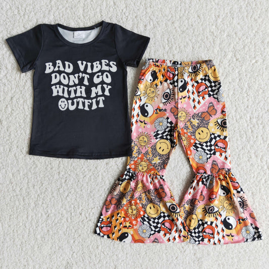 (Promotion)Short sleeve bell bottom pants outfits  E7-1