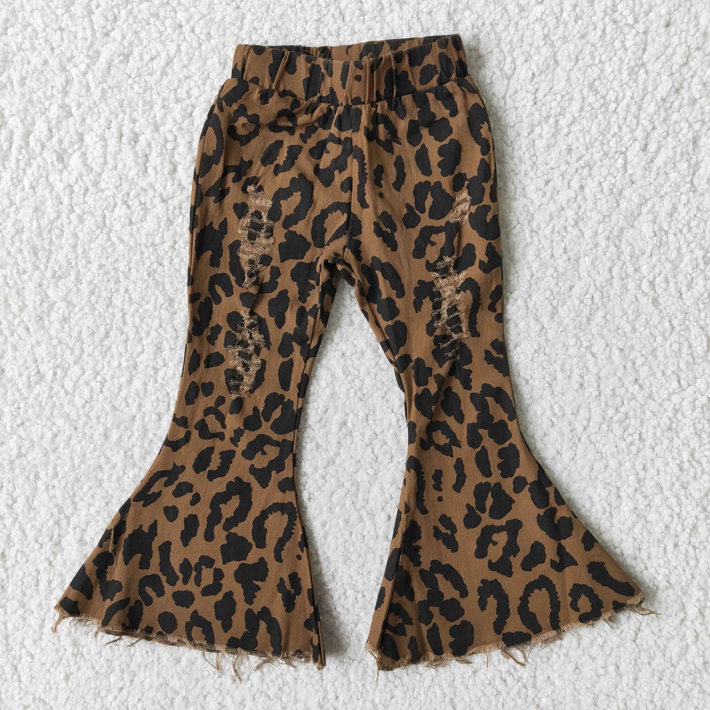 leopard bell bottom jeans      B3-28