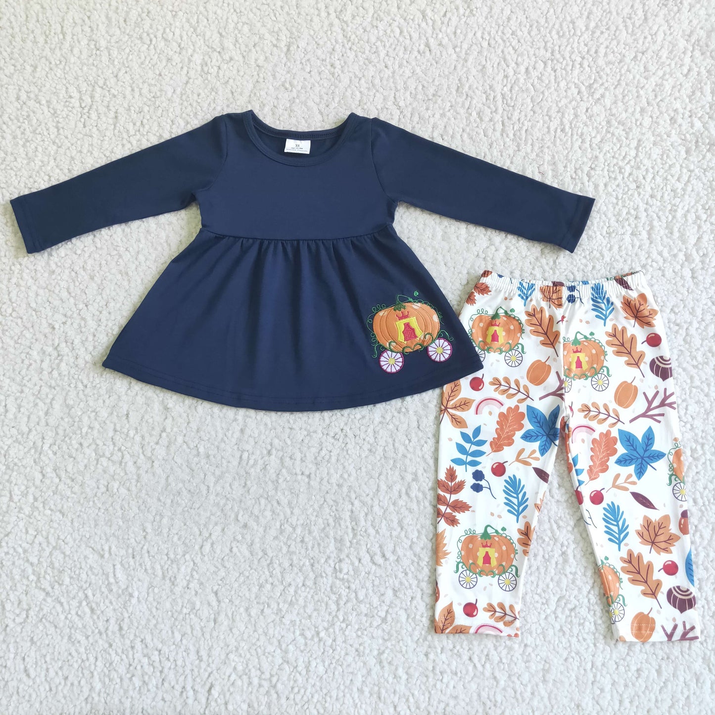 Girls fall pumpkin 3-piece outfits    GLP0051