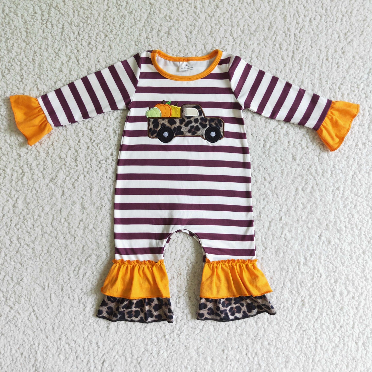 Girls fall pumpkin romper    LR0007