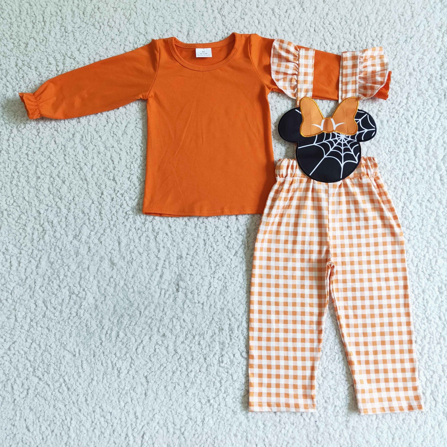 Girls Hallowmas orange suspender pants outfits    GLP0067