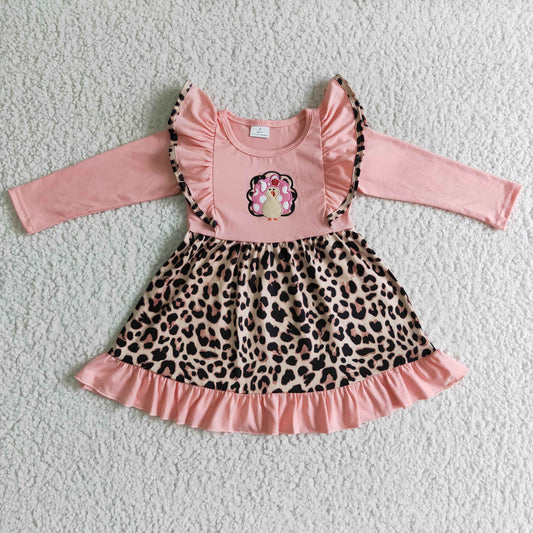 Girls Thanksgiving pink dress   GLD0088