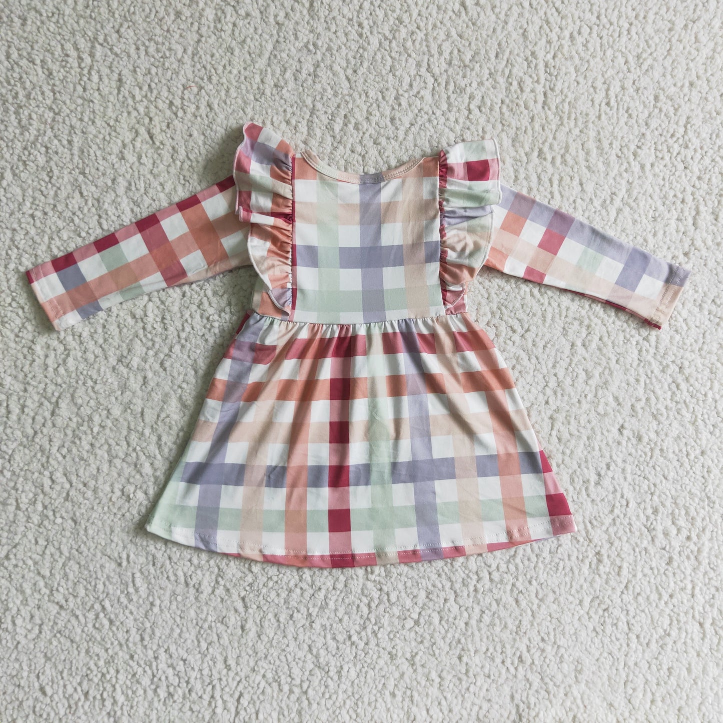Girls long sleeve plaid dress       GLD0117
