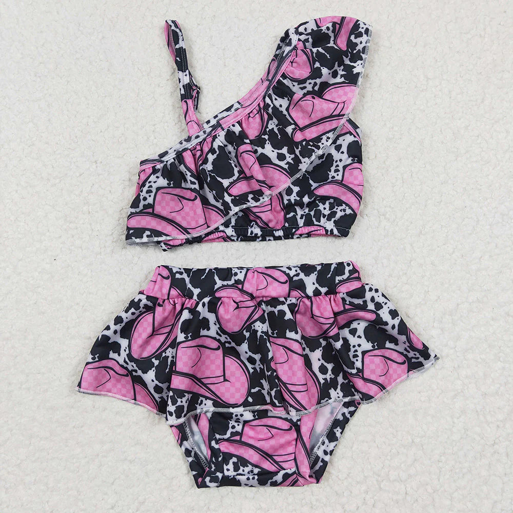 Sibling Baby Girls Western 2pcs Ruffles Beach Wear Swimsuits