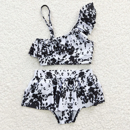 Sibling Baby Girls Western 2pcs Ruffles Beach Wear Swimsuits