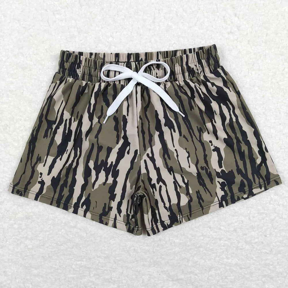Sibling Baby Boys Western Camo Print Summer Trunks Swimsuits Swimwears