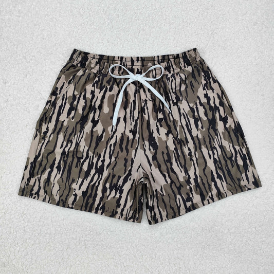 S0324 Camo Print Pockets Man Swim Trunks