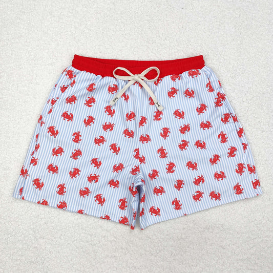 USA Shop S0464 Crab Stripes Print Pockets Man Swim Trunks