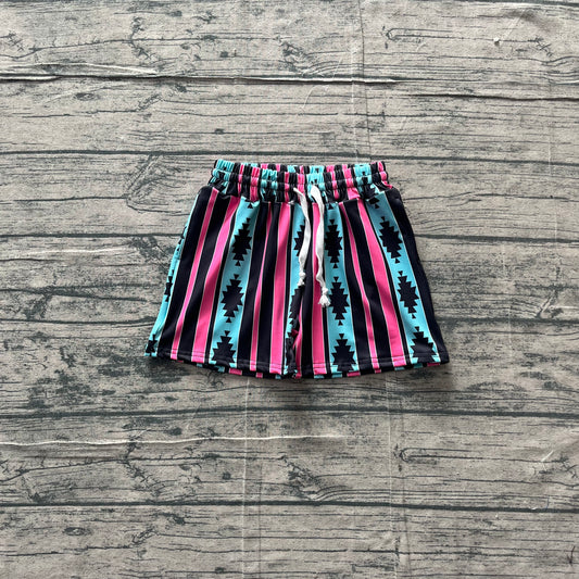 S0548 Preorder Aztec Stripes Print Boys Western Swim Trunks