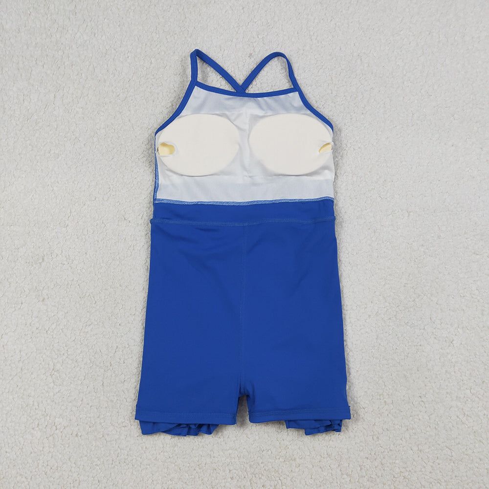 14 Colors Baby Girls Strap Ruffle Yoga Knee Length Dress Sisters Wear