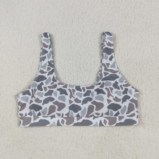 Adult Women Western Camouflage Top Bummies 2pcs Bikini Swimsuits Sets