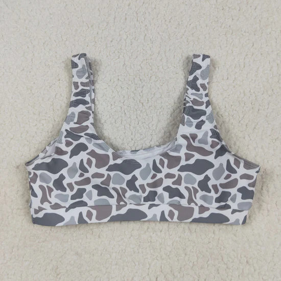 Adult Women Western Camouflage Top Bummies 2pcs Bikini Swimsuits Sets