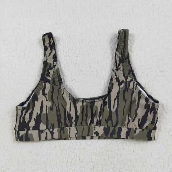 Adult Women Western Camouflage Top Bummies 2pcs Bikini Swimsuits Sets