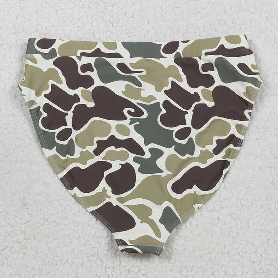 Adult Women Western Camouflage Top Bummies 2pcs Bikini Swimsuits Sets