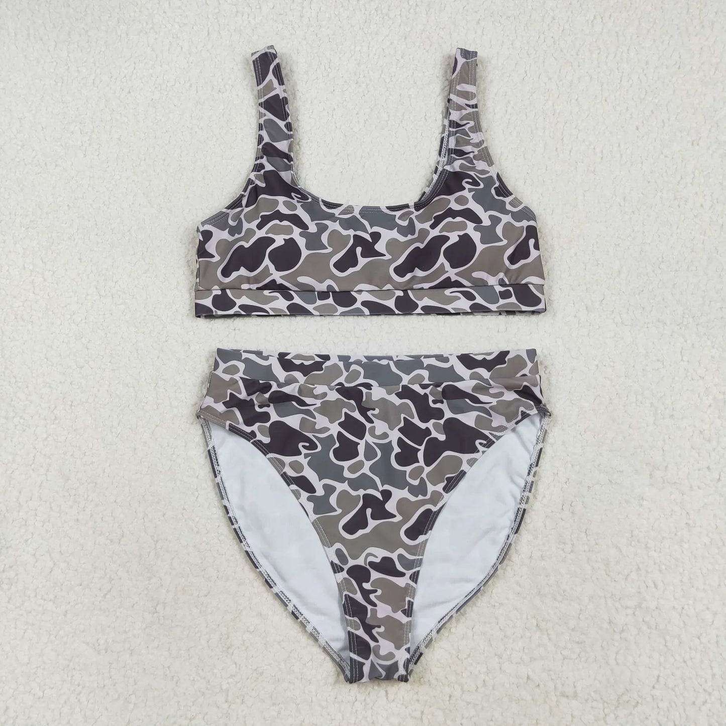 Adult Women Western Camouflage Top Bummies 2pcs Bikini Swimsuits Sets