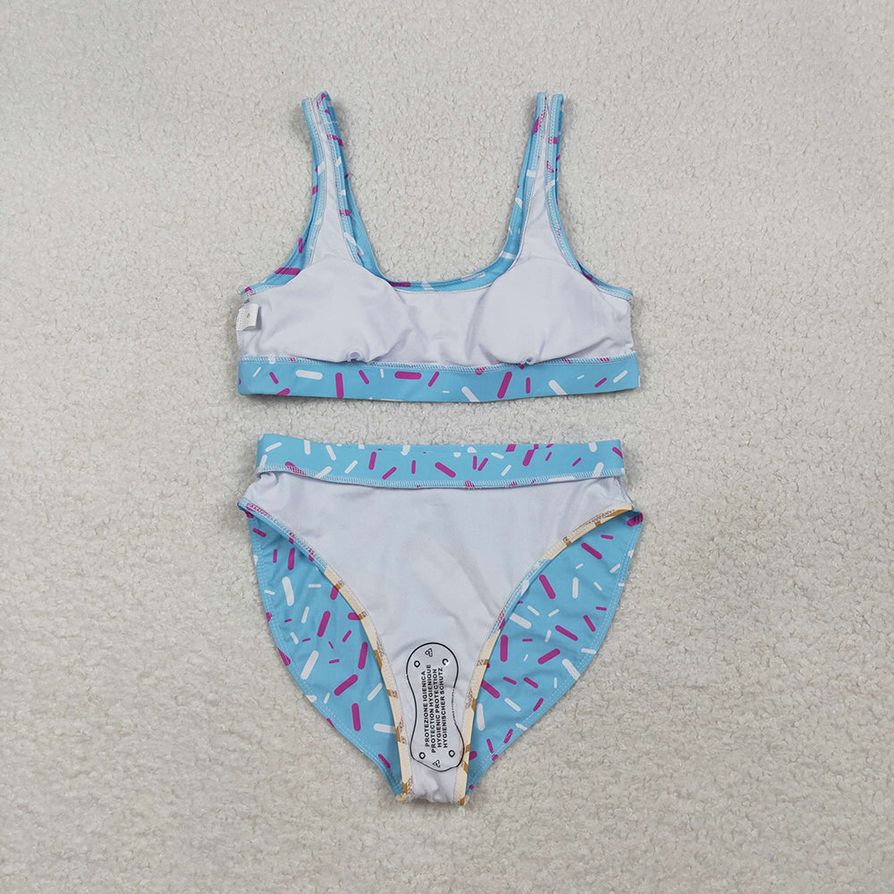 S0577 Blue Sprinkles Print Woman Swimsuits