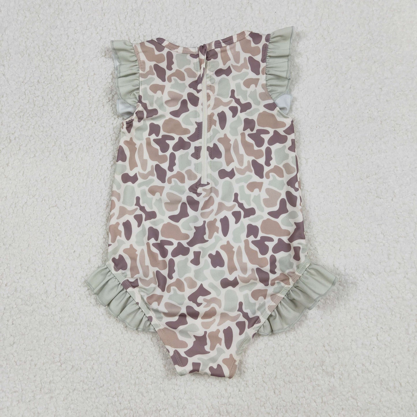 Sibling Baby Girls Southern Hunting Camo Ruffle Swimming Swimsuits