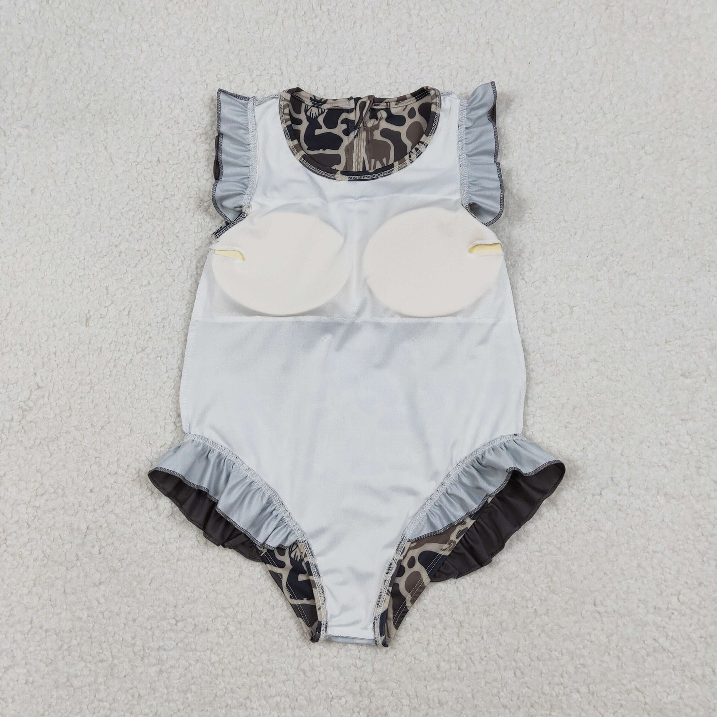 Sibling Baby Girls Southern Hunting Camo Ruffle Swimming Swimsuits