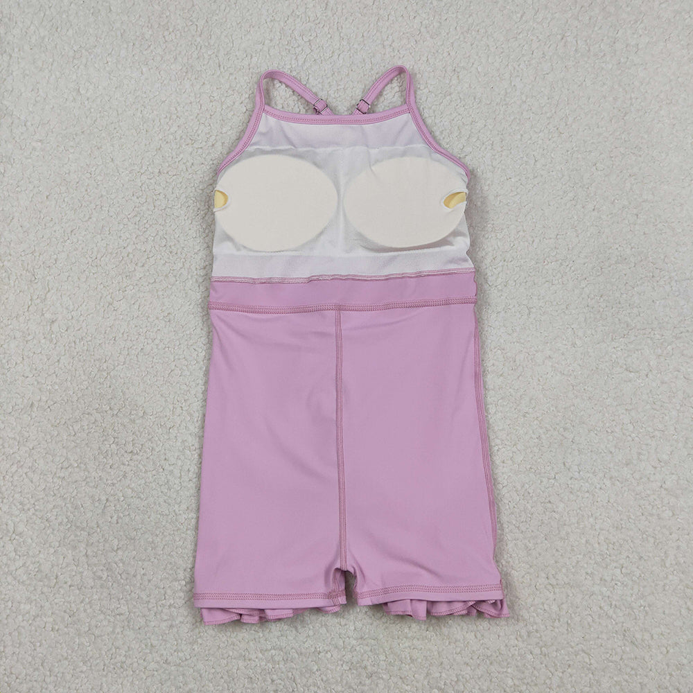 14 Colors Baby Girls Strap Ruffle Yoga Knee Length Dress Sisters Wear