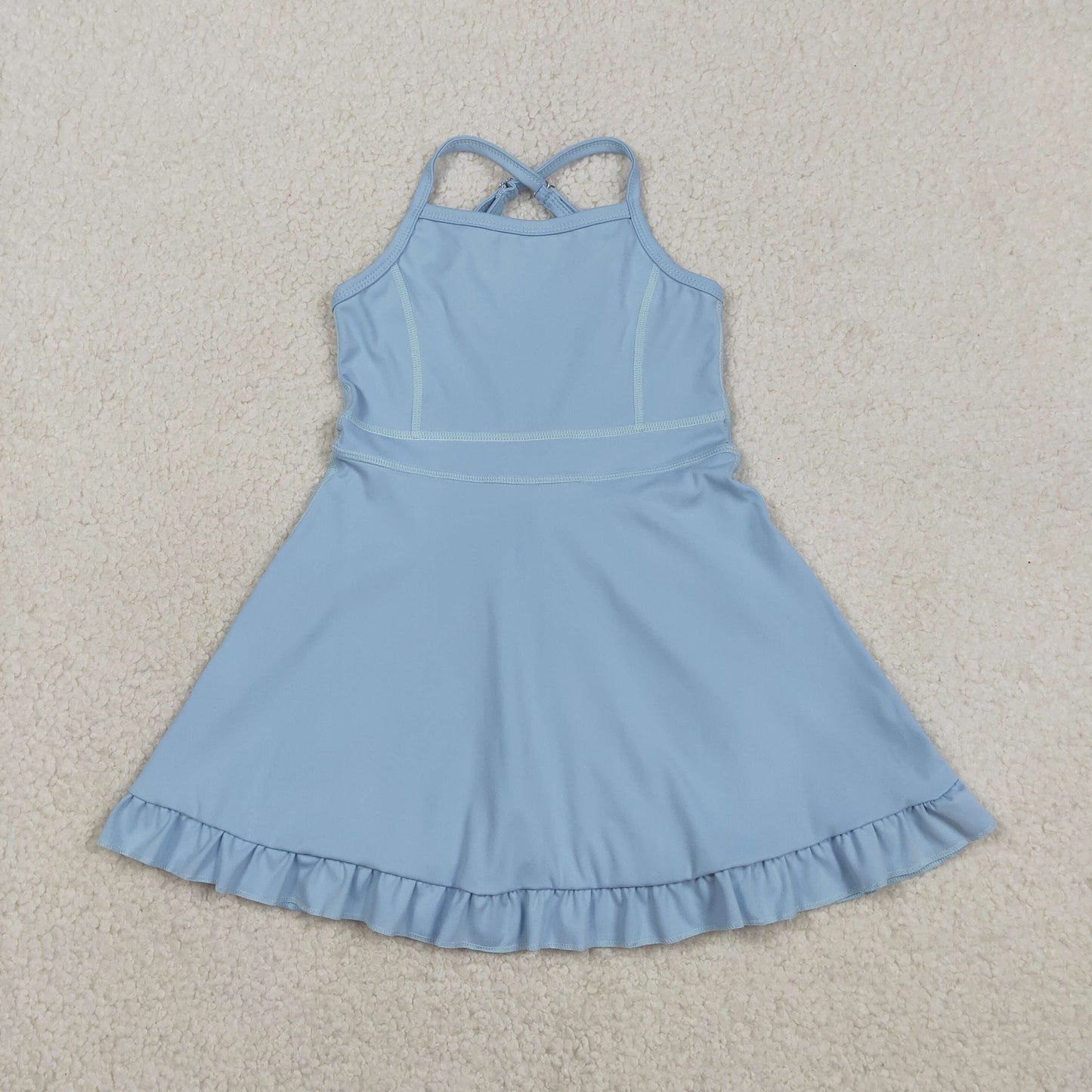 Sibling Baby Girls Strap Yoga Active Short Team Knee Length Dresses