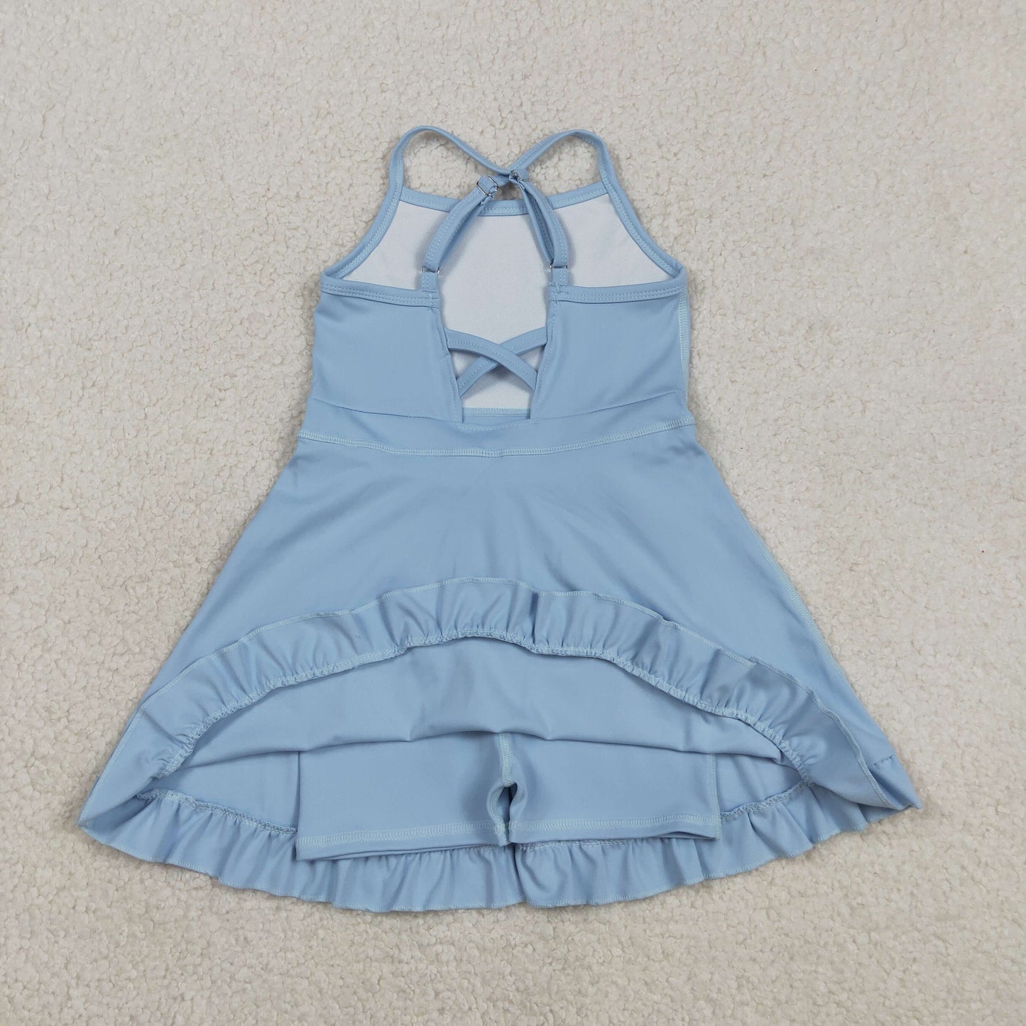 Sibling Baby Girls Strap Yoga Active Short Team Knee Length Dresses