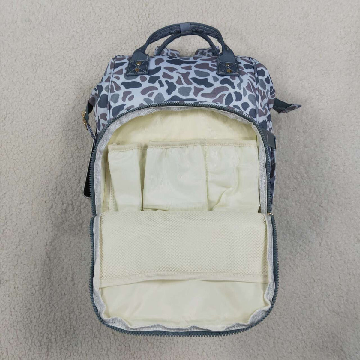 BA0406 Grey Camo Hunting Print Adult Baby Diaper Bags