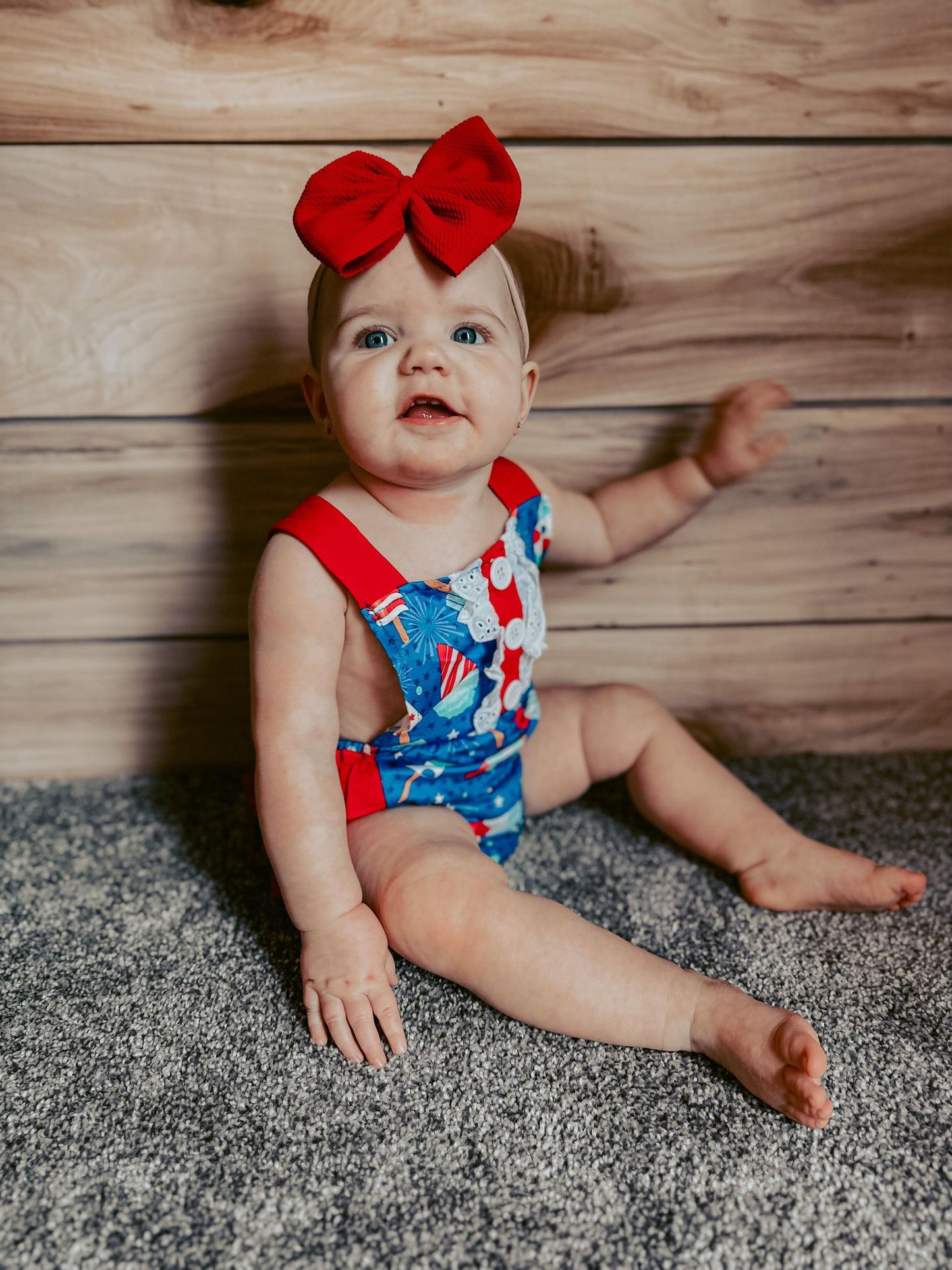 Baby girls popsicle july 4th bubble romper   SR0015