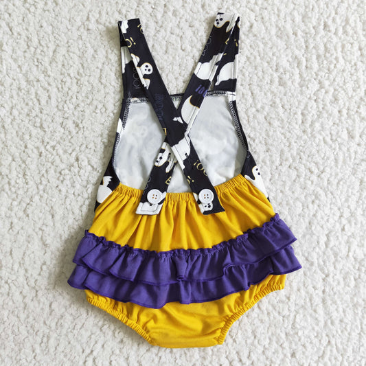 SR0074 Ghost BOO! Baby Girls Ruffle Bubble Halloween Romper