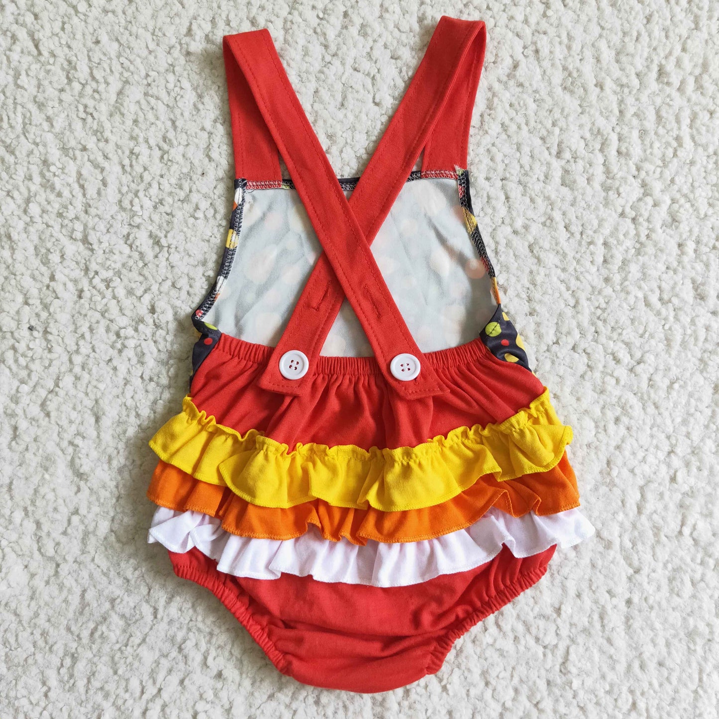 Baby girls bubble Halloween candy romper       SR0076