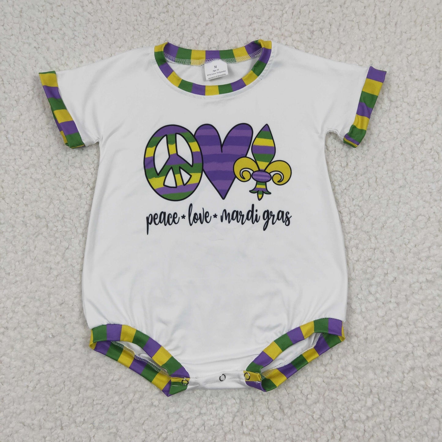 Baby Mardi Gras print romper   SR0123