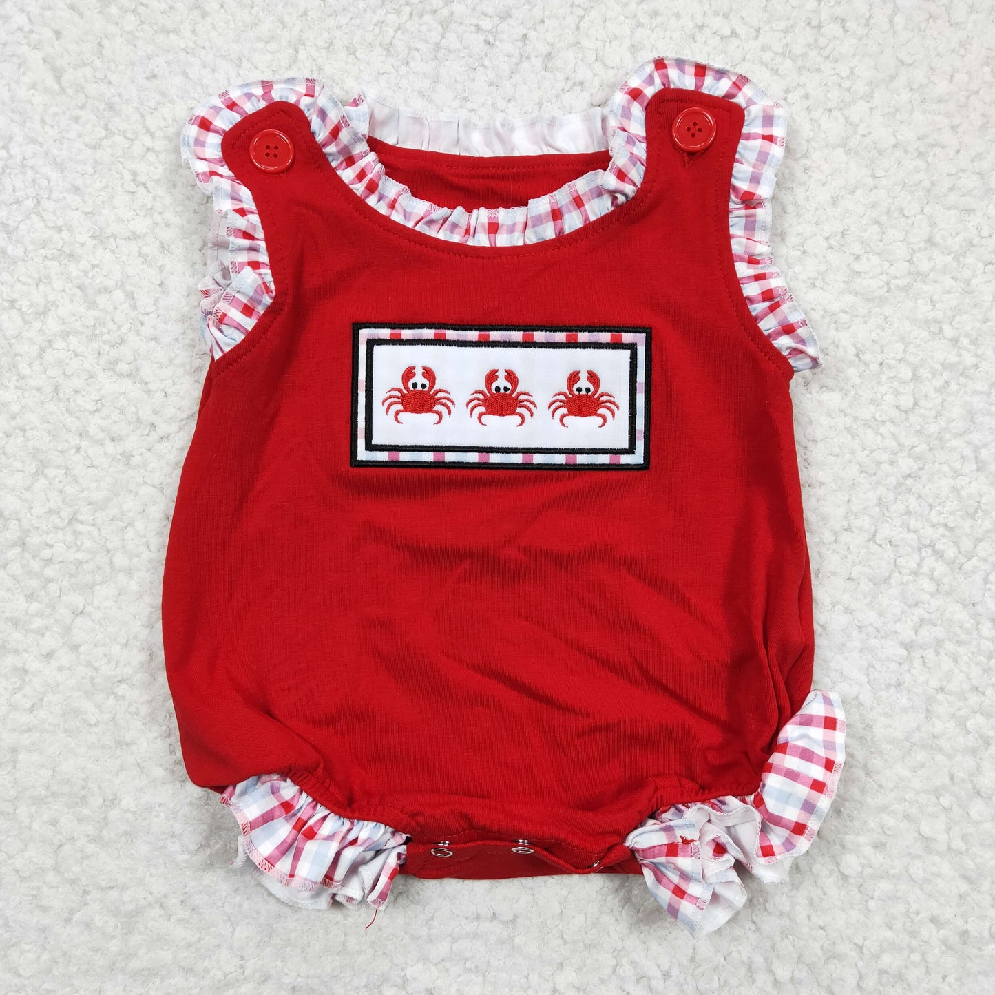 Sibling Baby Girls Boys  Embroidery Carb Bubble Romper