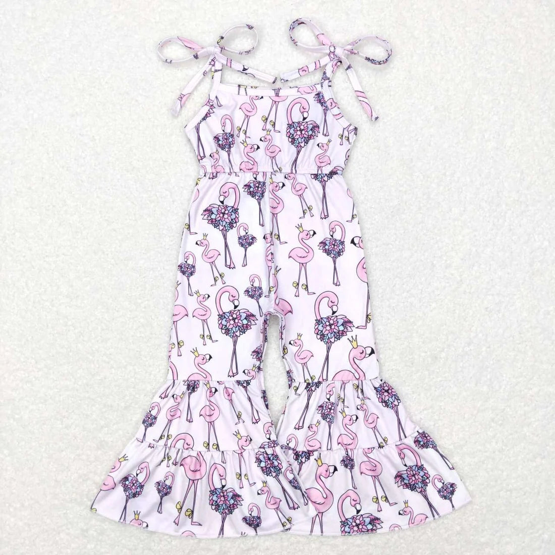 Sibling Baby  Girls Strap Bell Bottom Jumpsuit