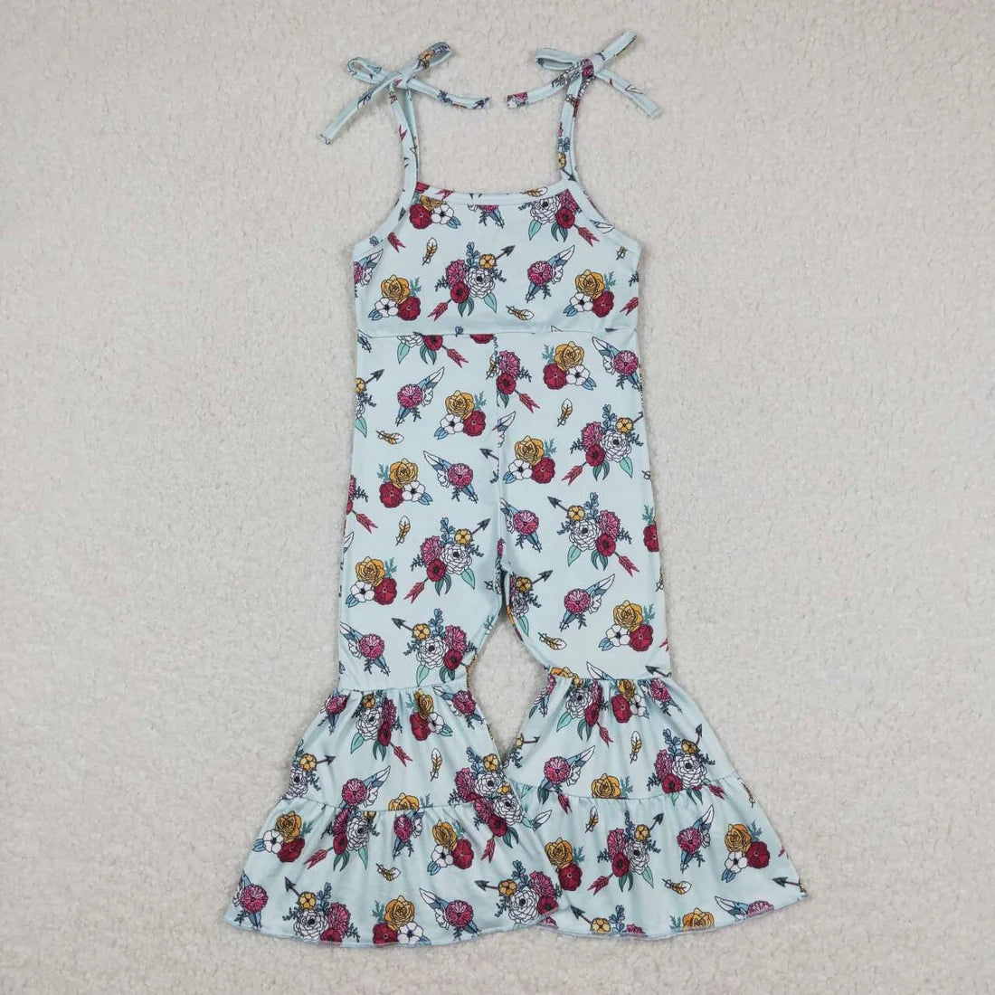 Sibling Baby  Girls Strap Bell Bottom Jumpsuit