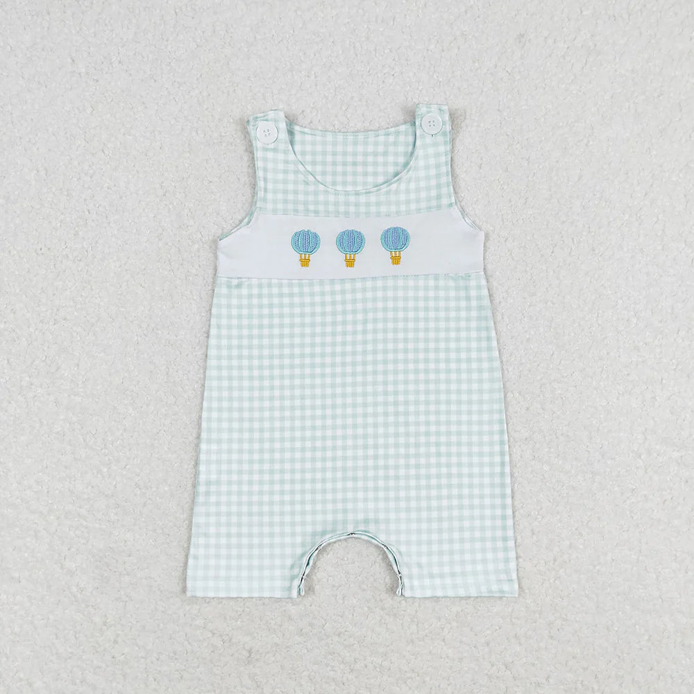 Sibling Embroidery Baby Infant Boys Toddler Sleeveless Rompers