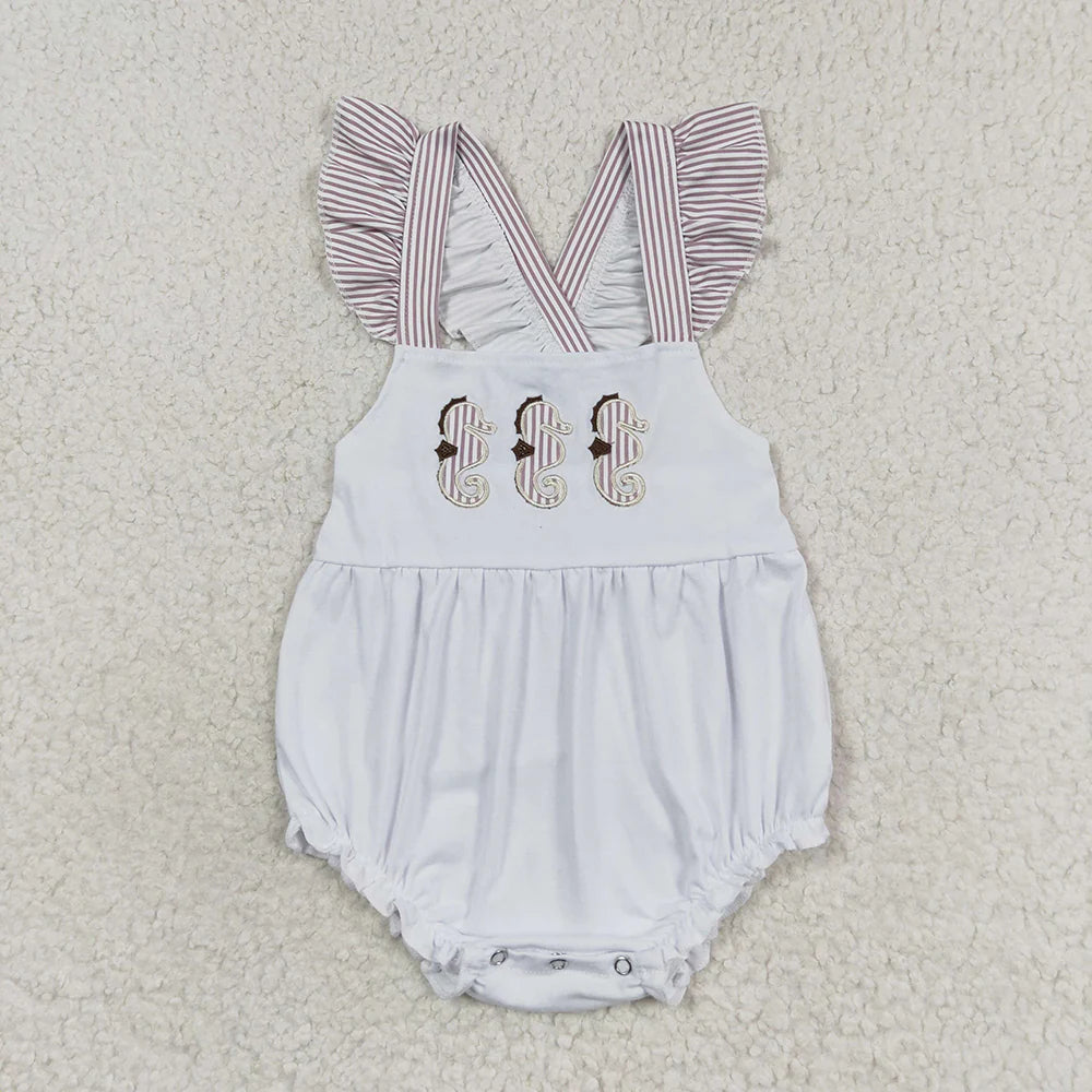 Sibling Boys Baby Girls Sea Horse Rompers Clothes Suits