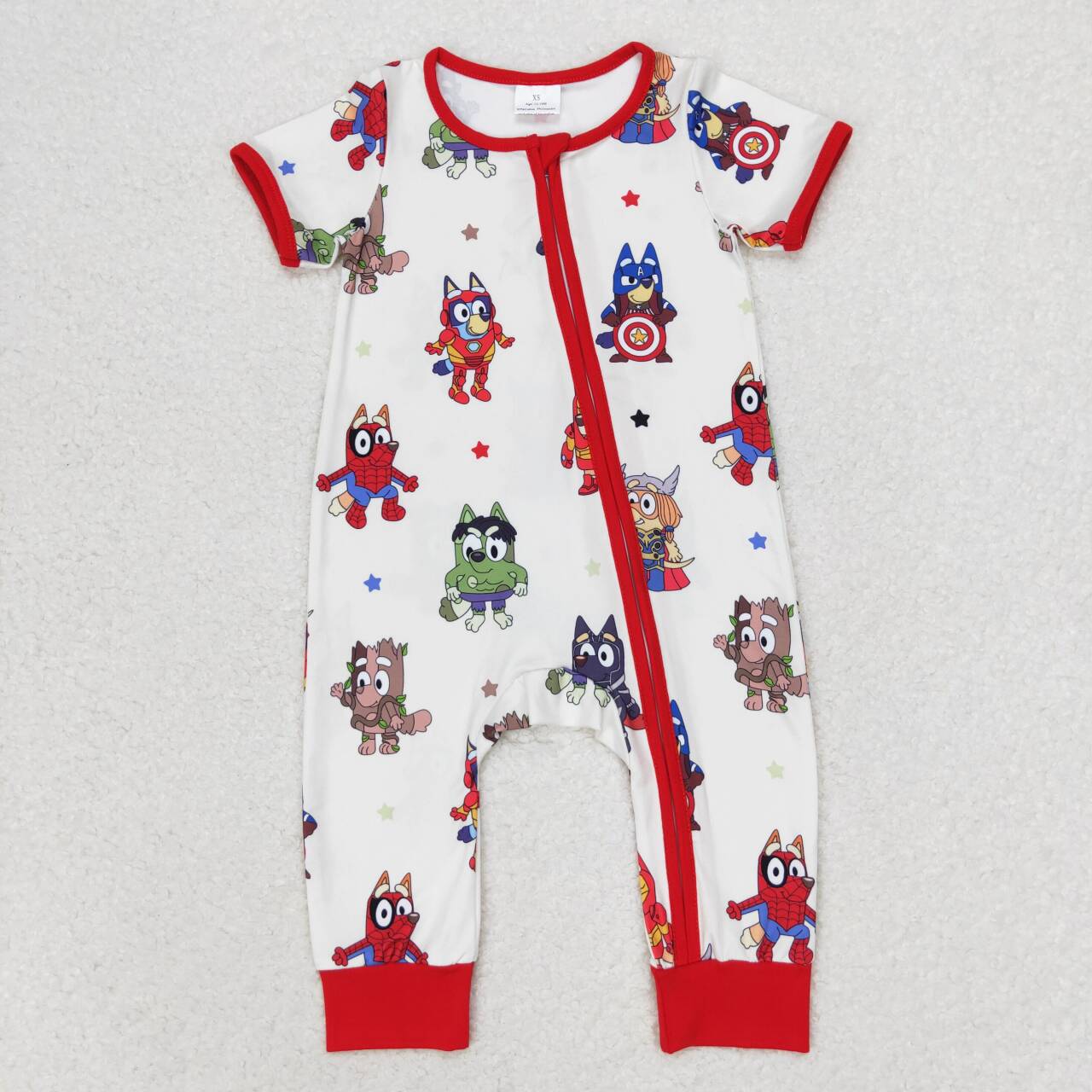 Baby Boys Sibling Dogs Hero Tops Pants Pajamas Romper