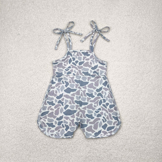 Sibling Baby Boys Girls Southern Light Grey Camo Romper Jumpsuits