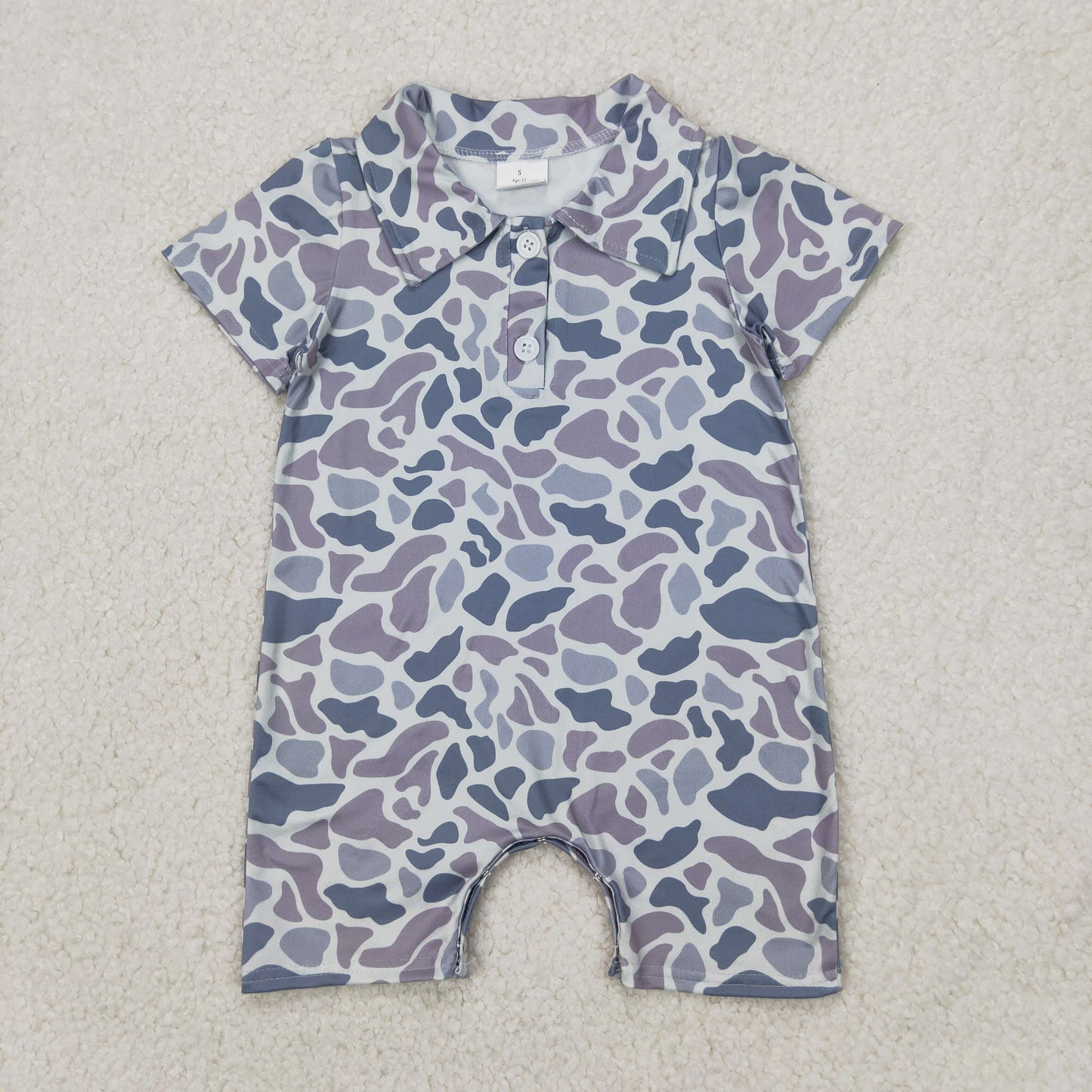 Baby Boys Sibling Hunting Camo Short Sleeve Shirt Romper