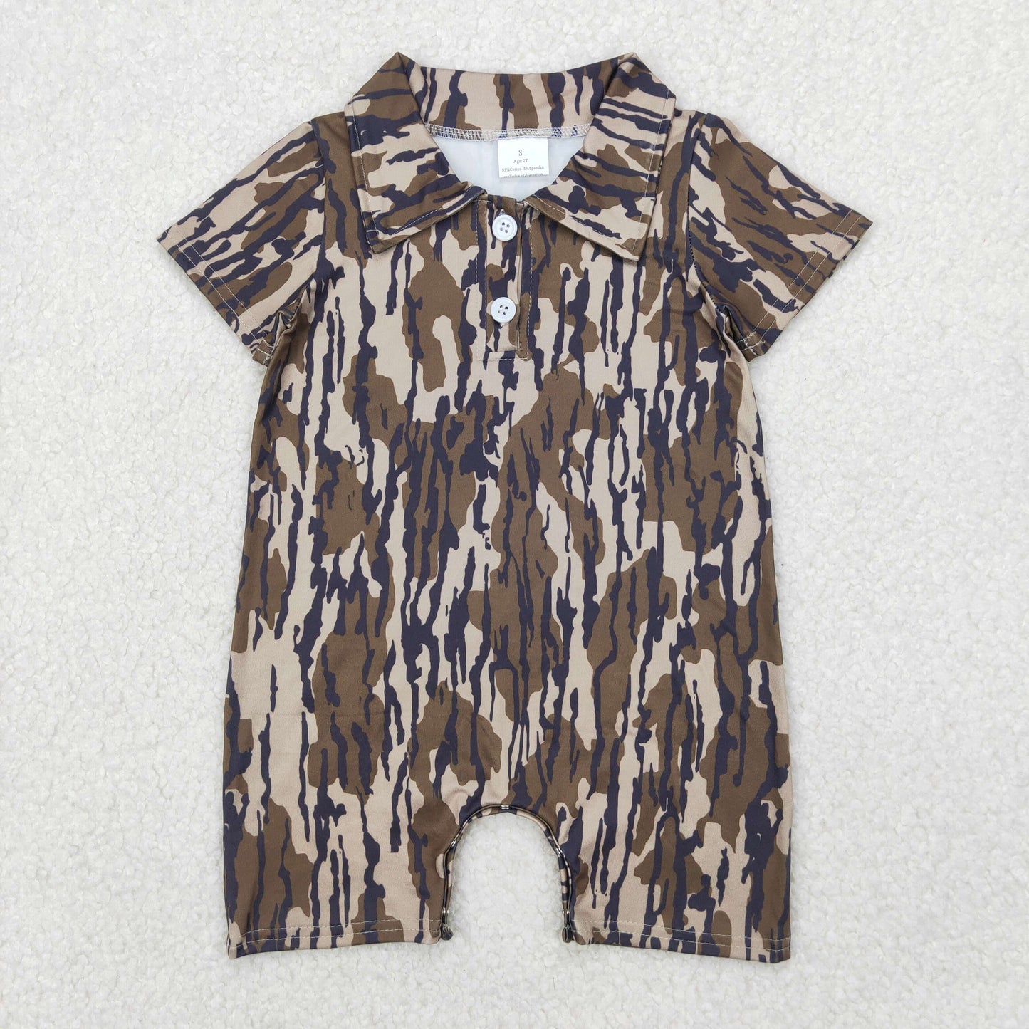 Baby Boys Sibling Hunting Camo Short Sleeve Shirt Romper